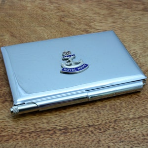 Royal Navy Regiments metalen notitieblok memokaarthouder met gepersonaliseerde gratis gravure militair vaderdagcadeau nm