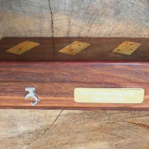 Country Outlines Dominoes Wood With Brass Inlays In Wooden Presentation Box Free engraving  Britian France USA Father&#39;s Day Gift dm