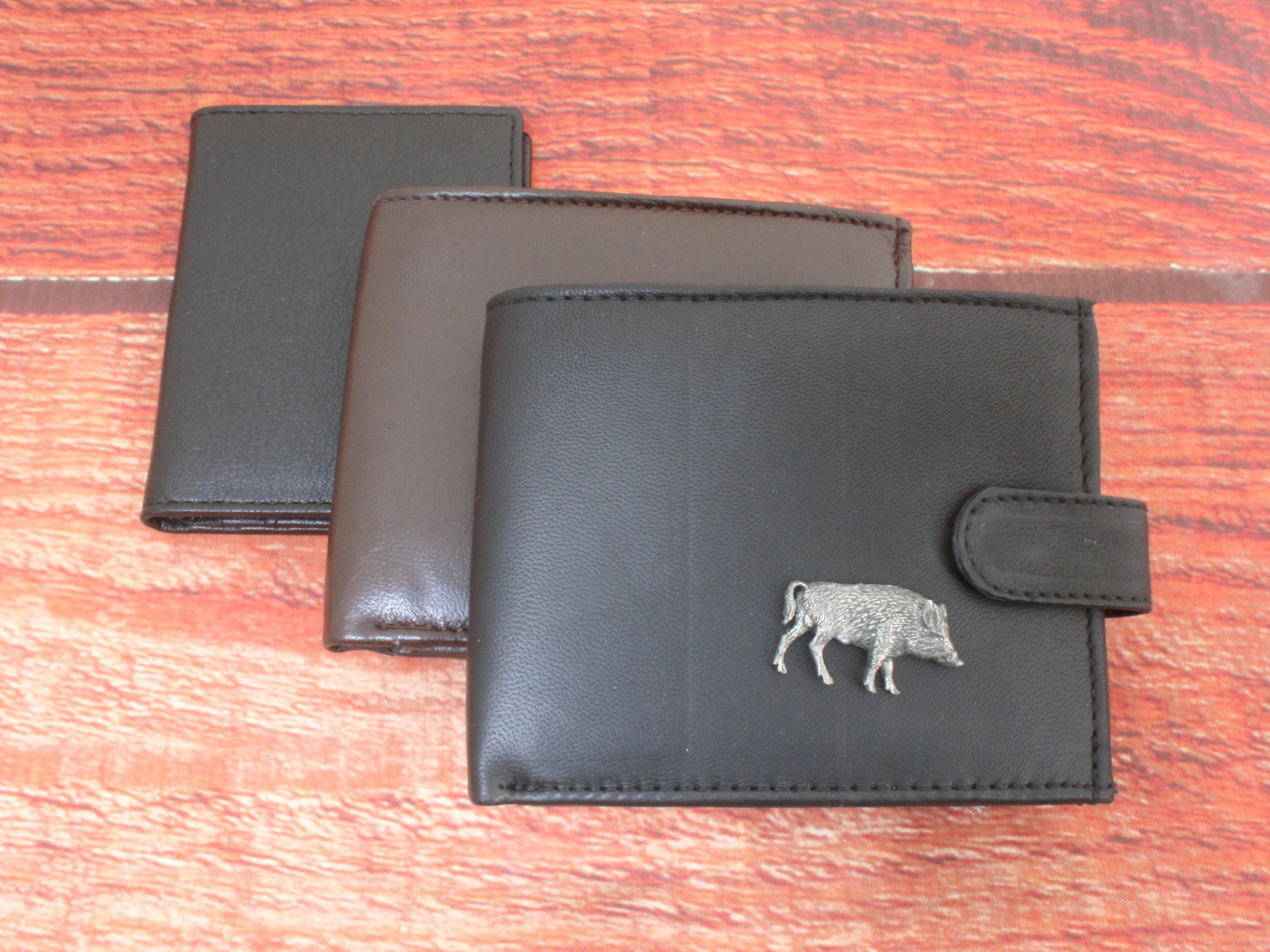 Woodcock Sitting Leather Wallet BLACK or Brown Shooting Gift 