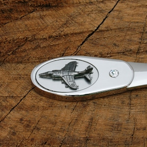 Abrecartas de metal con forma de avión Harrier, regalo para el Día del Padre, en caja personalizada, grabado gratuito, 173 lo