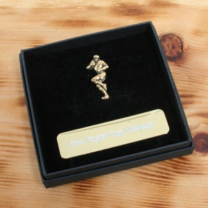 Rugby Player Gold Plated Pin Lapel Badge Sport Union Father&#39;s Day Gift