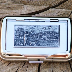 Shooting Scene Gundog and Shooter Design Hand Rolling Tobacco Cigarette Tin Father&#39;s Day Gift 331 tck