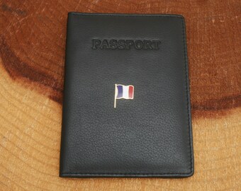 Italian Flag Leather Passport Cover Black Holder RFID Safe Gift 483