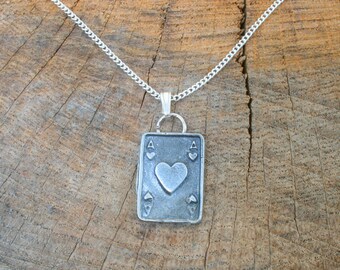 Hearts Card Suit Necklace & Pendant Pewter Jewellery Ladies Birthday Gift 609 nlk