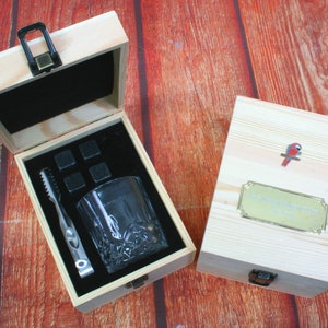 Pirates Whiskey Father&#39;s Day Gift Set Wooden Tumbler Box Personalised Free Engraving Ship Cannon Skull Father&#39;s Day Gift iw