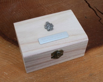 Dog Paw Personalised Wooden Pet Ashes Urn or Burial Cast with FREE engraving   Message 401 un