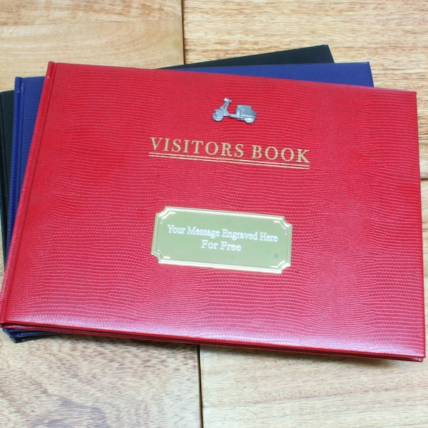 Motorbikes Scooters & Push Bikes Visitor Book Company Check In Book Parking Book Guest Book Free Engraving Lambretta Vespa Gift vb