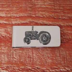 Farm Vehicles Money Clip Metal Mens Free Engraved Tractor Combine Fergi Birthday Gift mc
