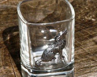Set of 4 Wolves Shot Glasses Ornaments Wolf Gothic Table Decor