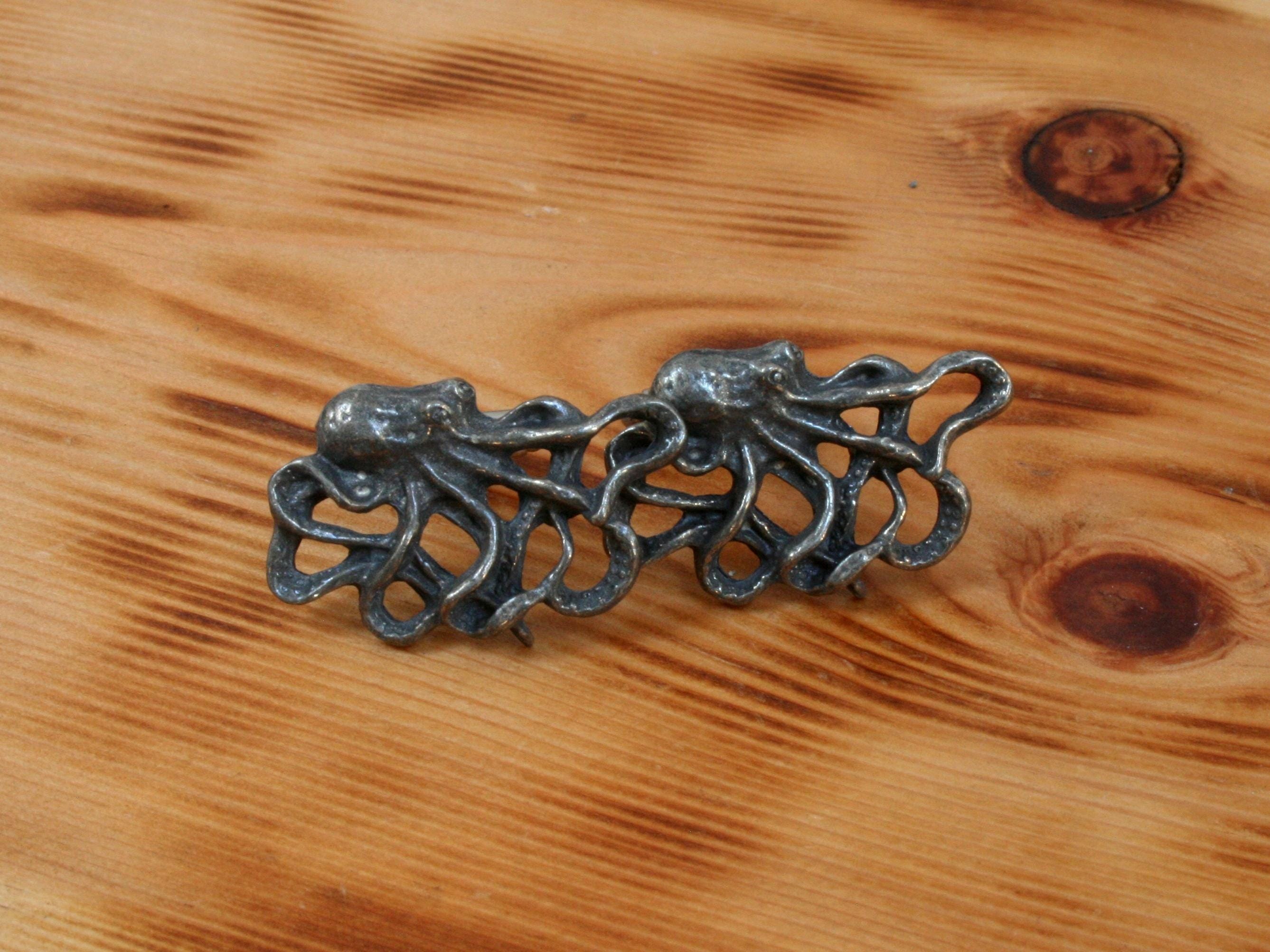 Gemelli A Forma Di Polpo E Fermacravatta Abbinato – Set Regalo Sea Life In Peltro Inglese - 2