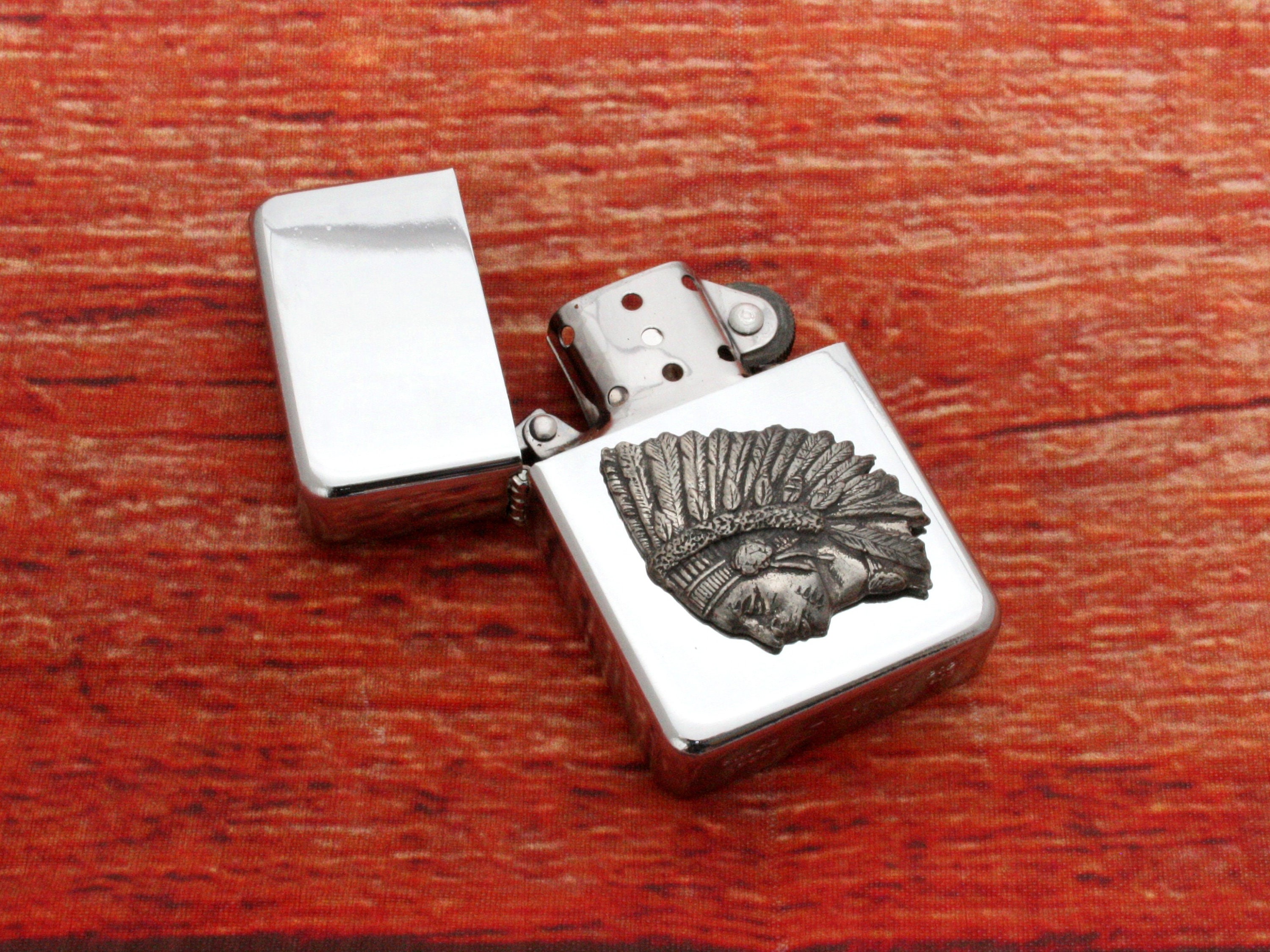 Bear Paw Navajo Silver Lighter Case Hammered Overlay By Thomas Begay 43811