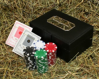 Personalised Poker Set 80 Chips, Two Packs of Cards and Dice Free Engraving ps