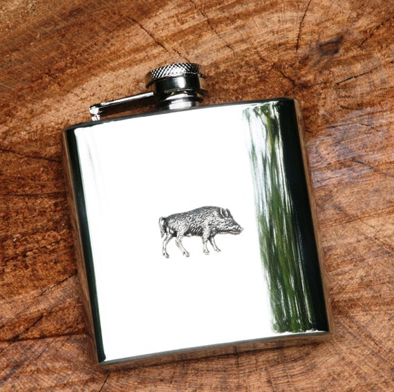 Wild Boar Head Leather Effect PU Glasses Case Hunting shooting Gift Present