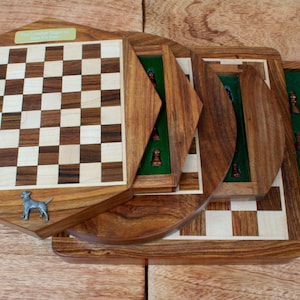 Household Dogs Chess Set Square, Octagonal or Round Magnetic Board With Chess Pieces Free Engraving Spaniel Staffy Bulldog Birthday Gift ce