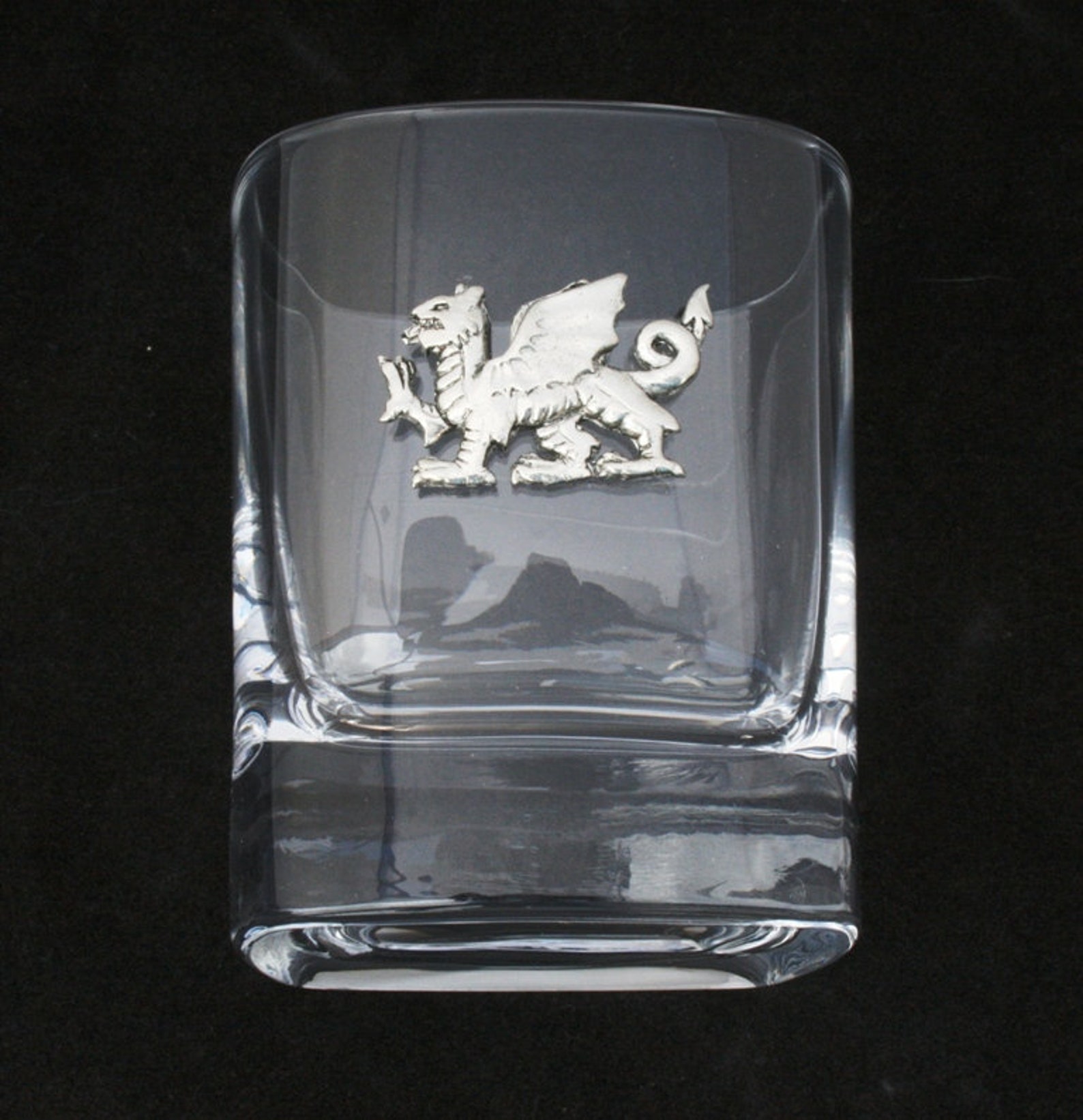 Welsh Dragon Whiskey Glass Pair of Cut Crystal Glasses Gift Etsy New