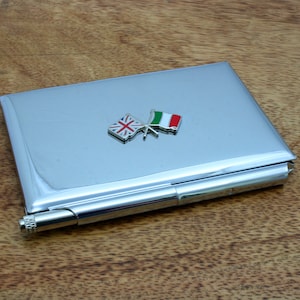 Porta-cartões de metal com bloco de notas da Unions UK e gravação personalizada grátis, presente para o Dia dos Pais da Ucrânia, EUA e Itália
