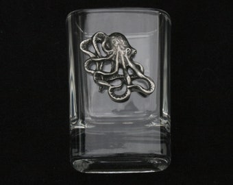 Octopus Pair of Crystal Shot Glasses Sea Life Gift 248 sg
