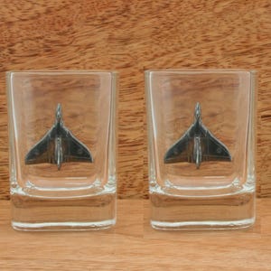 Avro Vulcan Pair Of Shot Glasses Crystal Vintage Plane Father&#39;s Day Gift 015 sg