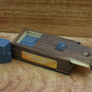 Carte dei Tarocchi, Cubetti di Ghiaccio, Pietre di Whiskey o Gin in Scatola di Legno, Set di 6 Carte Personalizzate, Amanti della Morte, Sole, Regalo per la Festa del Papà