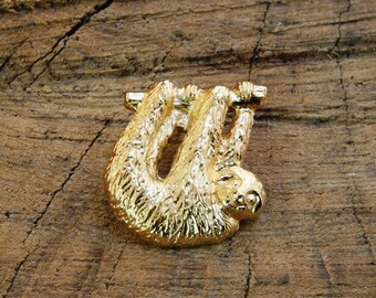 Sloth Gold Plated Pin Lapel Badge Fathers Day Gift