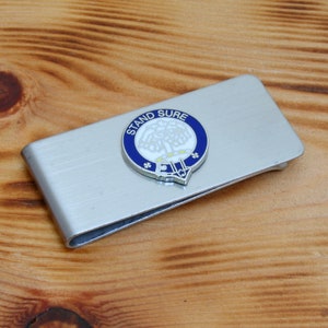 Clan Crests Money Clip Metal Mens Free Engraved Shooting Scottish Clan Father&#39;s Day Gift mc