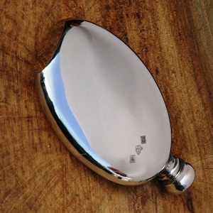 English Pewter Clam 3oz Hip Flask Personalised Father&#39;s Day Gift Personalised Free Engraving
