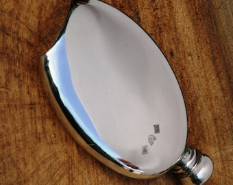 English Pewter Clam 3oz Hip Flask Personalised Father&#39;s Day Gift Personalised Free Engraving