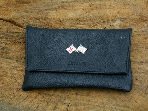Unions UK Leather Tobacco Pouch Hand Rolling Tobacco Black Case Ukraine USA  Italy Birthday Gift Tp