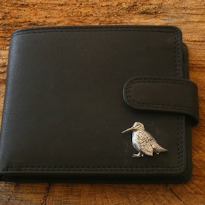 Waldschnepfe sitzend Leder Portemonnaie braun oder schwarz Leder Shooting Vatertag Vatertag Geschenk 403 wch