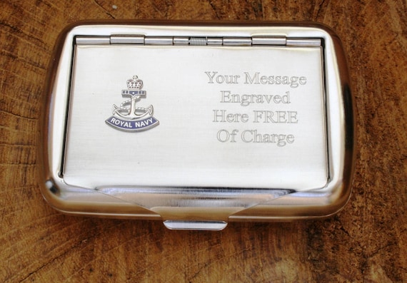 Royal Navy Emblem Hand Rolling Tobacco Cigarette Tin Personalised Free  Engraving Birthday Gift Military Birthday Gift ME1 Tck