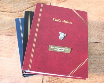 Australian Symbols Photo Album Red, Black, Blue Holds 200 Photographs 6x4" Free Engraving Koala Cricket Surfing Gift pa