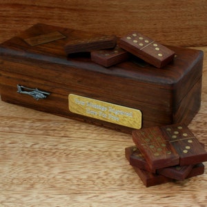 Helicopters & Rotors Dominoes Wood With Brass Inlays In Wooden Presentation Box Personalised Free Engraving Chinook Apache Tour Gift dm