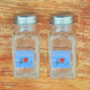 Nurse Glass Salt and Pepper Shakers With Screw Top For Home, Restaurant or Cafe GSP 558