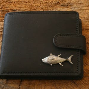Tuna Fish Leather Wallet Brown or Black Leather Fishing Father's Day Father's Day Gift 379 wch