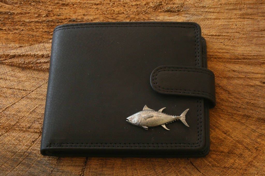 Fish Leather Silver Money Clip - Black Wolffish