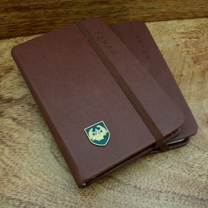 Par de cuadernos A5 o A6 de los Regimientos Escoceses en negro, marrón, gris o azul. Regalo militar para el Día del Padre.