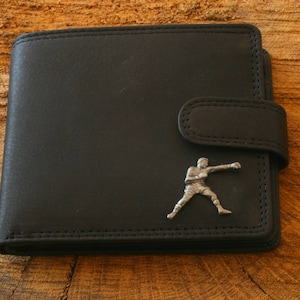 Boxer Leather Wallet Brown or Black Leather Boxing Father's Day Father's Day Gift 043 wch