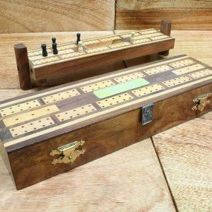 Speelkaarten en poker Cribbagebord houten twee maten Crib League gepersonaliseerde gratis gravure Harten schoppen klaveren schoppen verzonken cadeau cw