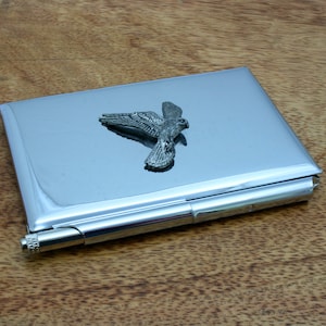 Birds Of Prey Metal Notepad Memo Card Holder With Personalised Free Engraving Hawk Eagle Osprey Christmas Gift nm