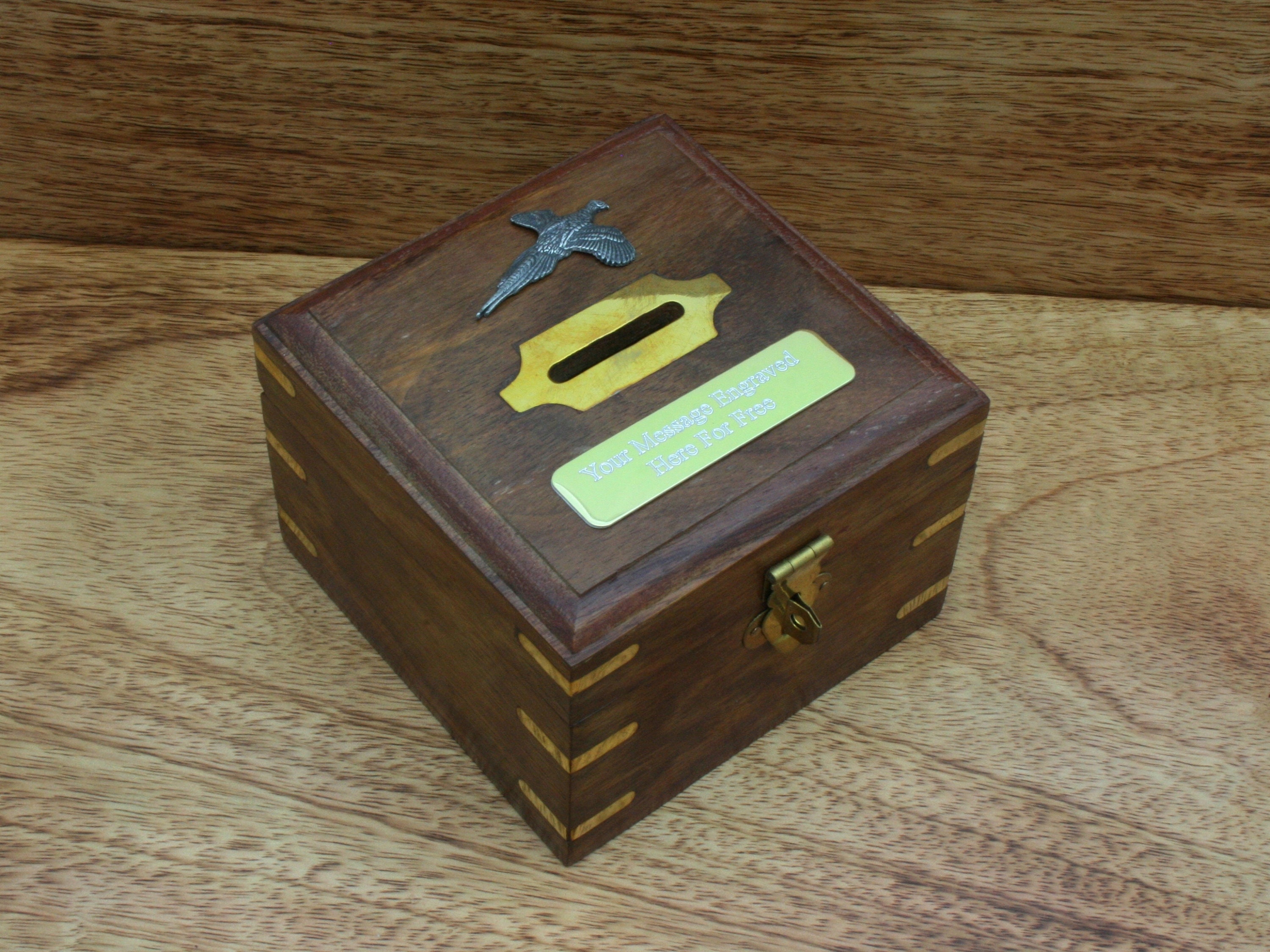 Game Shooting Wooden Money Box Chest With Free Engraving