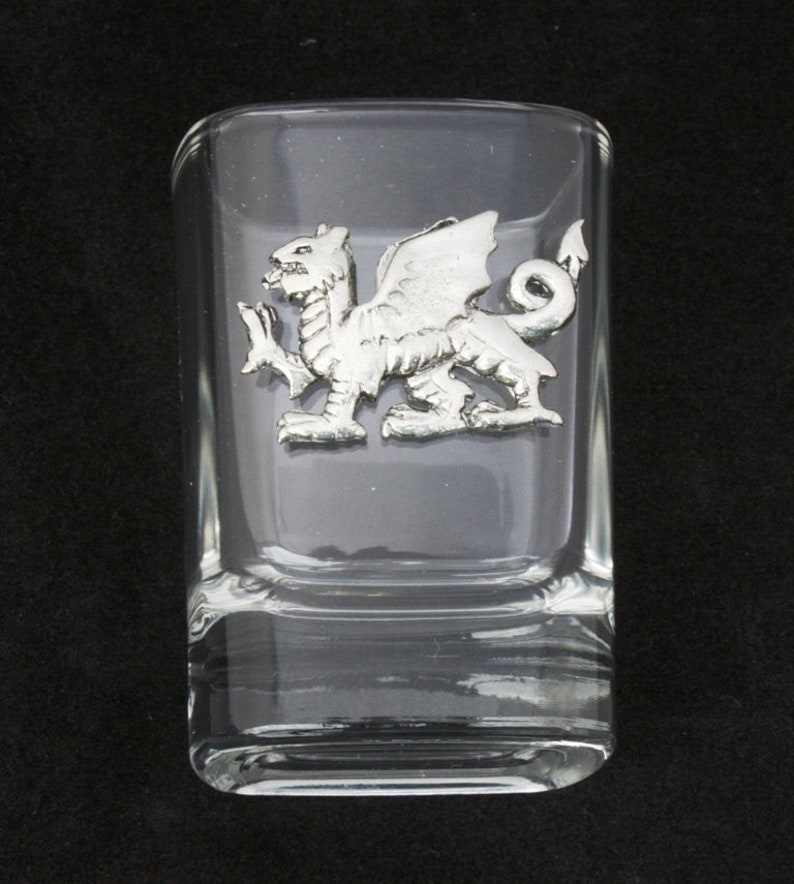 Welsh Dragon Pair of Crystal Shot Glasses Welsh Gift 391 Etsy