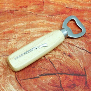Shotguns and Rifles Bottle Opener Wood Handle Opener Beer Soda Opener Personalised Free Engraving Shooting Father&#39;s Day Gift bt