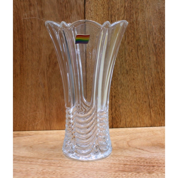 Pride Table Flower Vase Fluted Cut Crystal Glass Vase LGBT BLM Bisexual Veggie Gift va