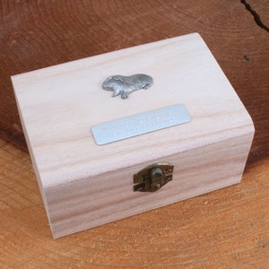 Guinea Pig Personalised Wooden Pet Ashes Urn or Burial Cast with Personalised Free Engraving  Message 170 un