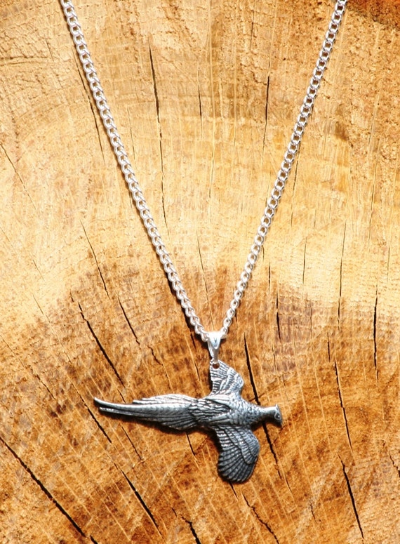 Pheasant Bird's Head Necklace in Fine English Pewter Handmade and Gift Boxed Pheasant Bird's Head Necklace in Fine English Pewter Handmade and Gift Boxed