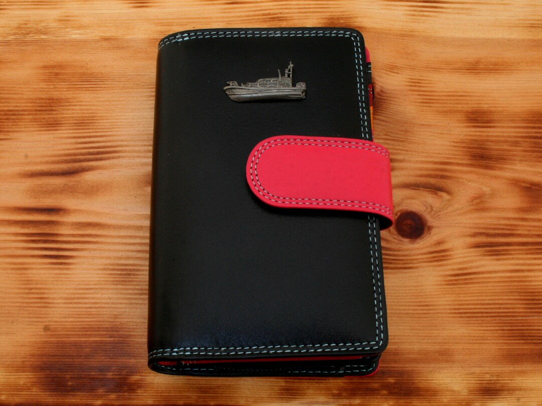 Boat Sticker Wallet Boats and Vessels Ladies Leather Purse RFID Safe With Zip Coin Pouch ...