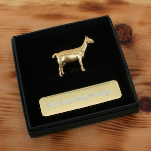 Farm Goat Gold Plated Pin Lapel Badge Farming Animal Father&#39;s Day Gift Customised Box