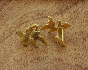 Ducks Gold Plated Cufflinks UK Handmade Ideal Gift