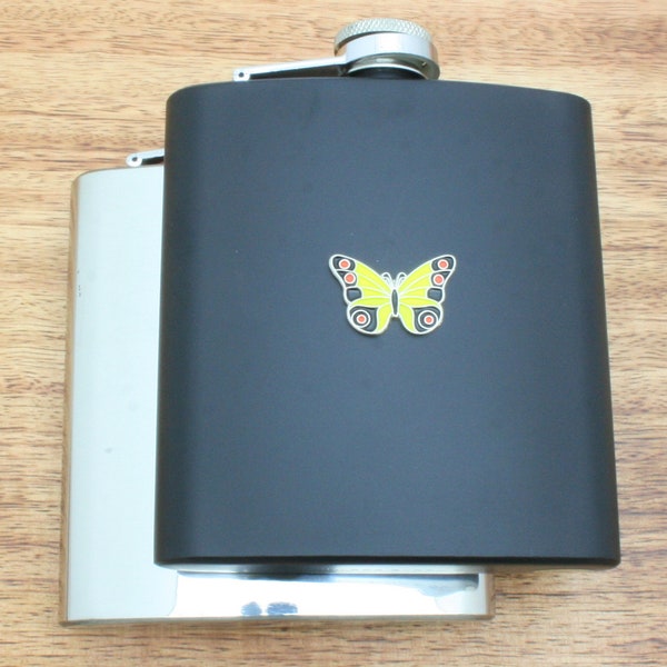 Insects & Bugs Hip Flask 6oz Stainless Steel or Matte Black Wedding Favour Ladybird Dragonfly Gift hf