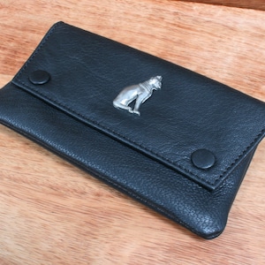 Egyptians Leather Tobacco Pouch Hand Rolling Tobacco Black Case Cat Pharaoh Eye Birthday Gift tp